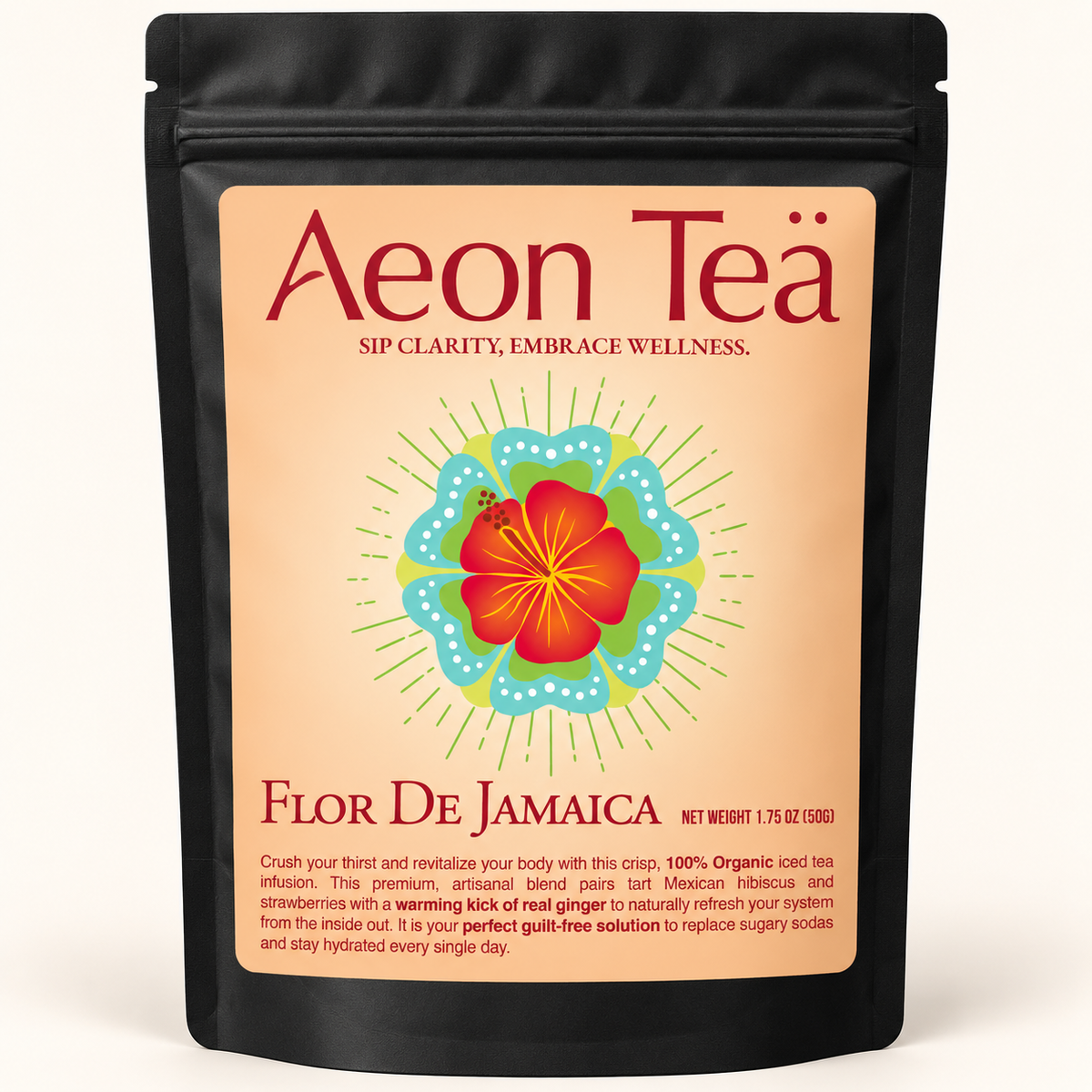 Flor de Jamaica — Hibiscus & Strawberry Tea pouch